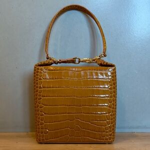 Rejina Pyo Tan Crocodile-Embossed Mini Bag